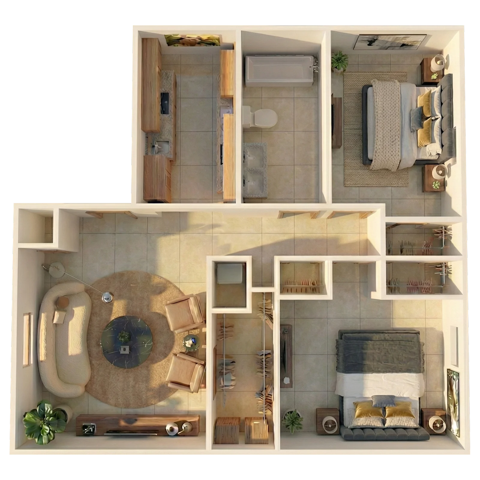 Two-bedroom St. Andrews apartment floor plan